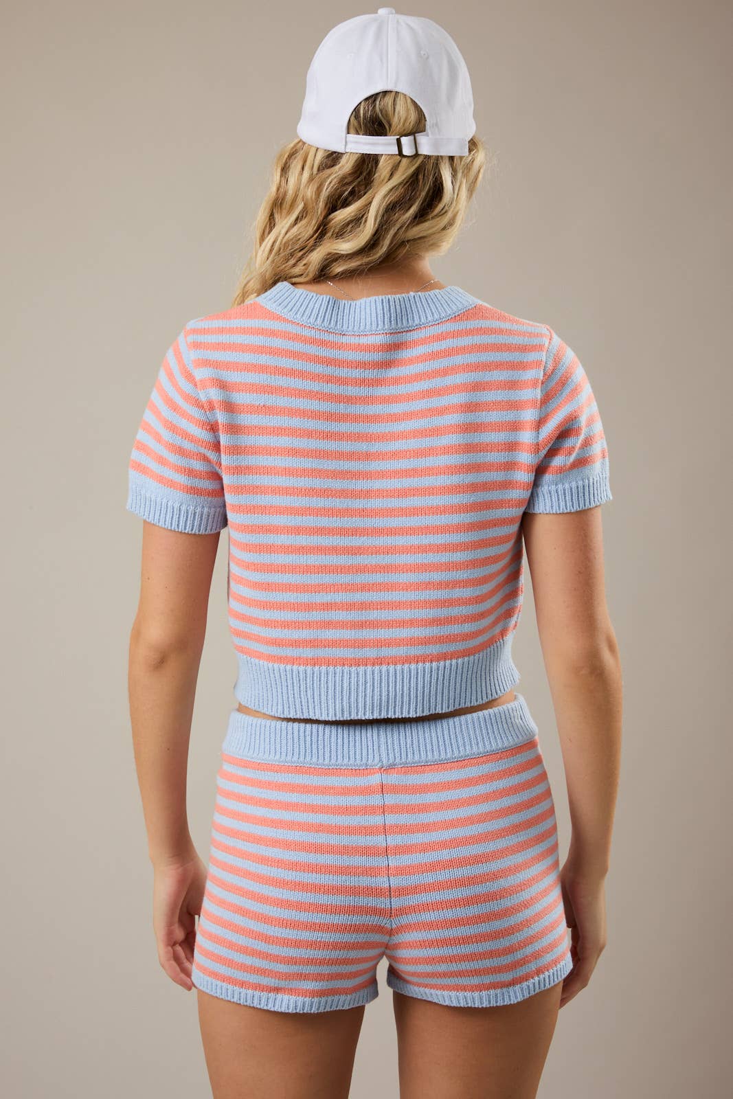Sweater / Short Sleeve Crew / Blue/Orange