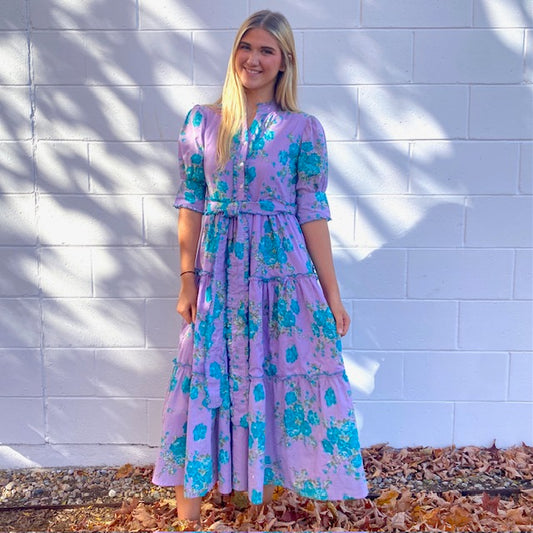 Floral Tiered Ruffle Detail Midi  + colors