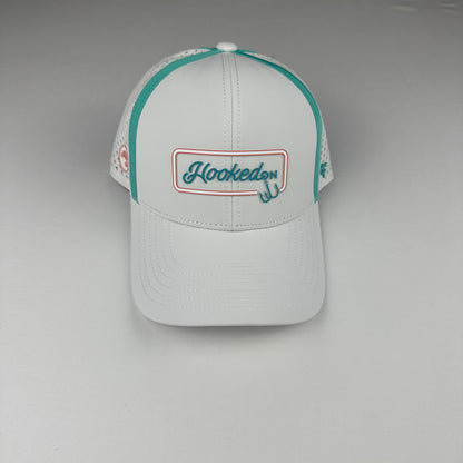 Hooked On x Fury Ace Cap White/Teal with Red