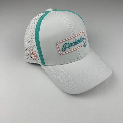 Hooked On x Fury Ace Cap White/Teal with Red