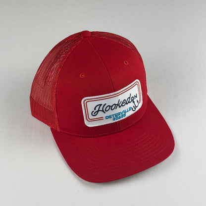 Hooked On Trucker Cap Red with Red/Navy/Teal