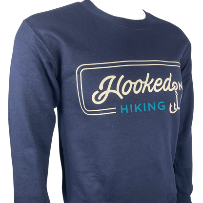 Hooked On Customizable Crewneck Navy with Sand