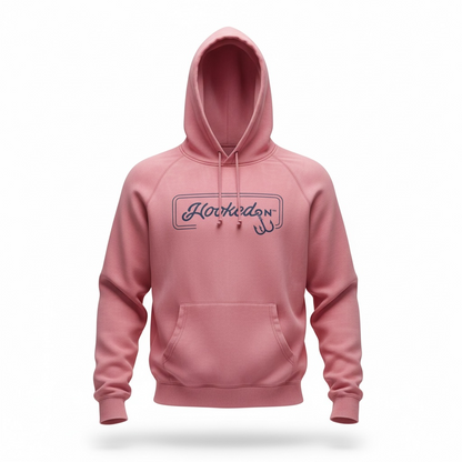 Hooked On Customizable Hoodie ACK Red with Navy