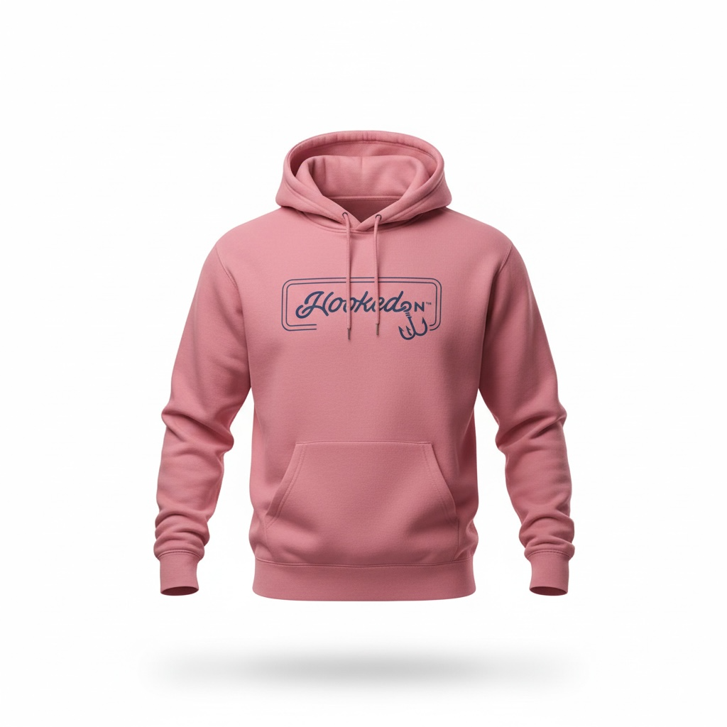 Hooked On Customizable Hoodie ACK Red with Navy