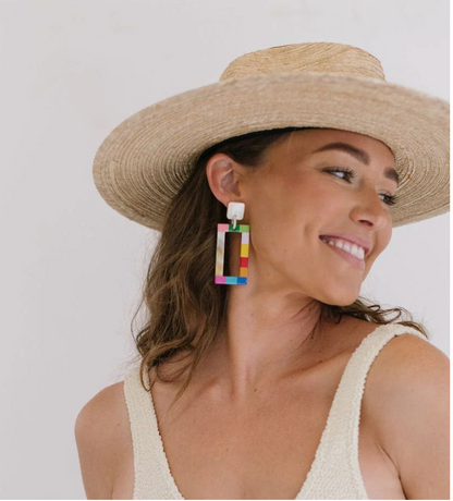 Earrings / Rainbow Color Block