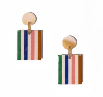 Earrings / Desert  Stripe Block