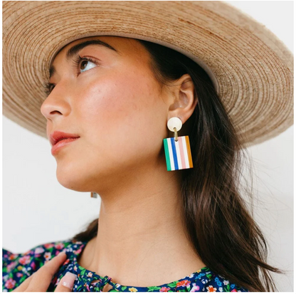 Earrings / Desert  Stripe Block