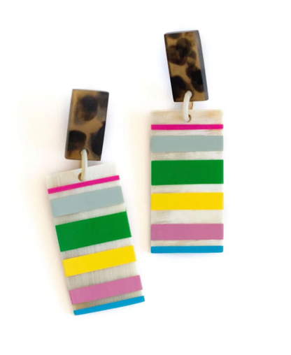 Earrings / Tortoise Top Rainbow