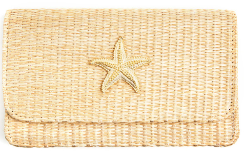 Ruby Straw Clutch / Natural / Starfish