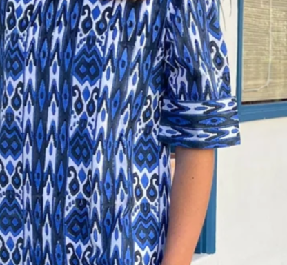 The Anne Maxi Dress /  Blue Aztec
