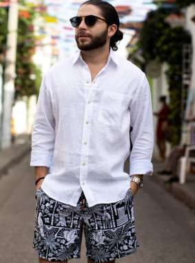 The Casa Blanca Linen Shirt / White