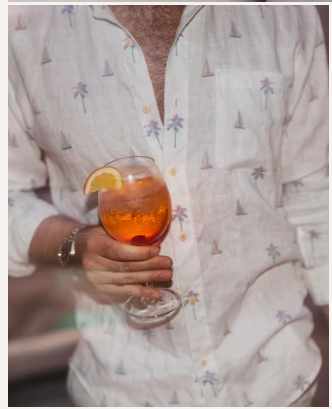 The Yacht Club Long Sleeve Linen Shirt / White