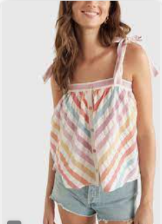 The Laiken Seersucker Top / Rainbow