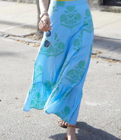 The Mary Hope Skirt / Carolina Blue / Green