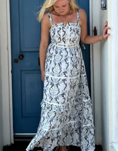 The Ella Blue Vine Maxi