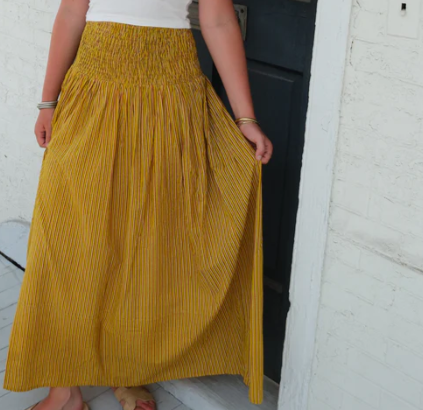 The Serena Maxi Skirt / Golden Hour Stripe