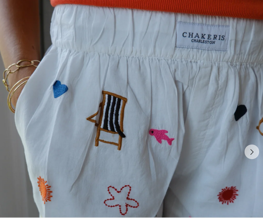 The White Embroidered Shorts