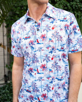 Tops / Red, White & Bloom Golf Polo