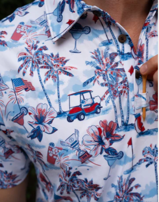 Polos / Red, White & Bloom Golf Polo