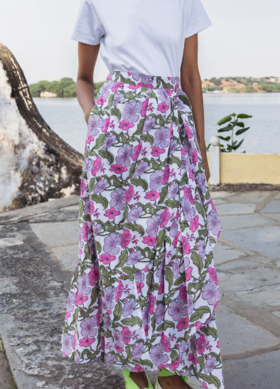 Flower Power Wrap Maxi Skirt