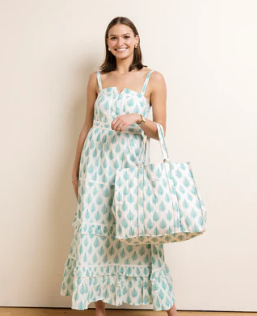 The Ella Palm Maxi / Turquoise