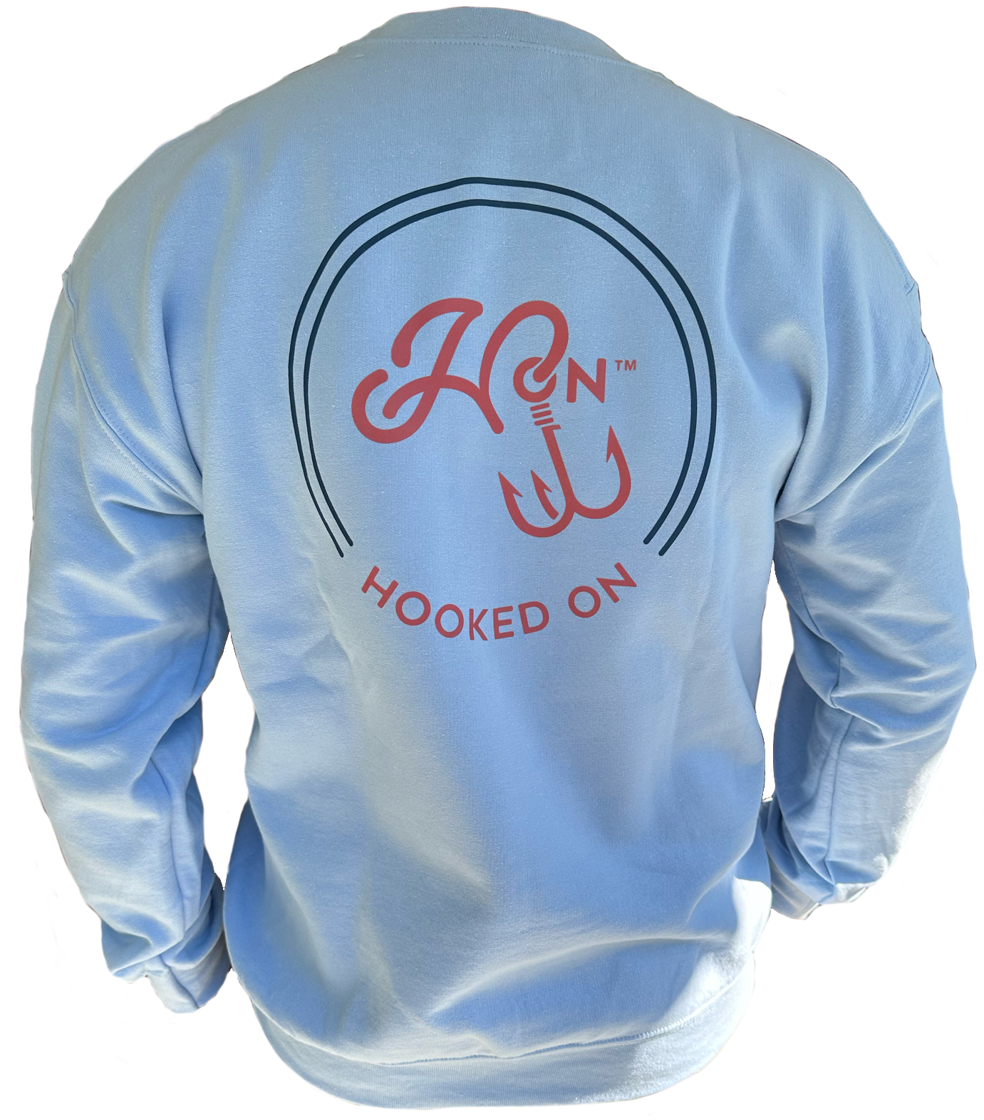 Hooked On Crewneck Sky Blue with Red/Navy