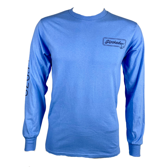Hooked On 02655 Long Sleeve Tee Carolina Blue with Navy