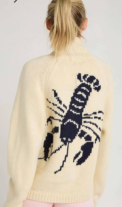 Sweaters / Navy Lobster Varsity Cardigan