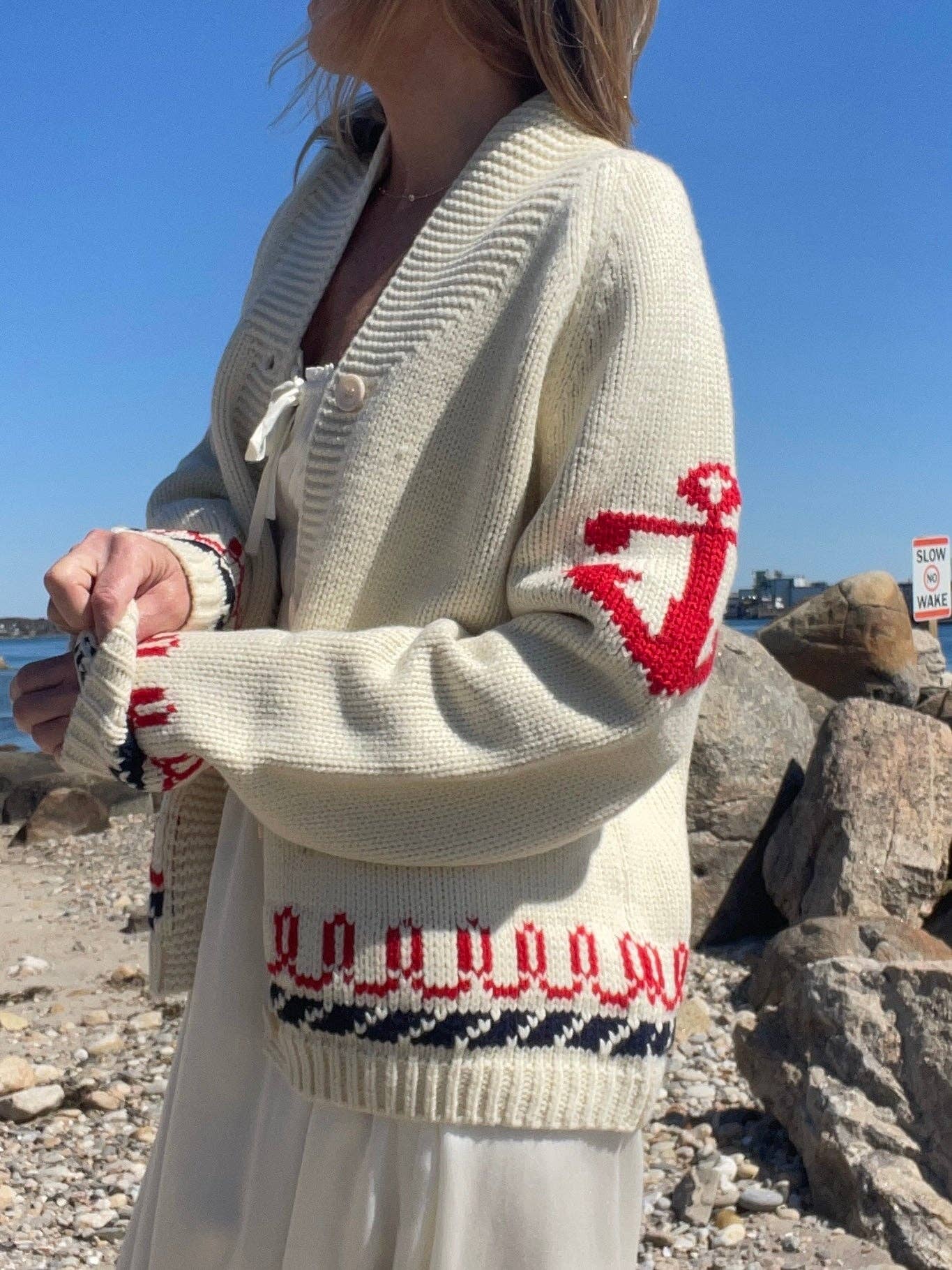Sweaters / Cape Cod  Navy Whale Varsity Cardigan