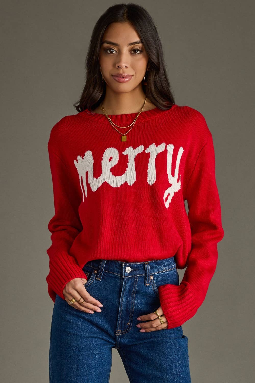 A Red & White Merry Sweater