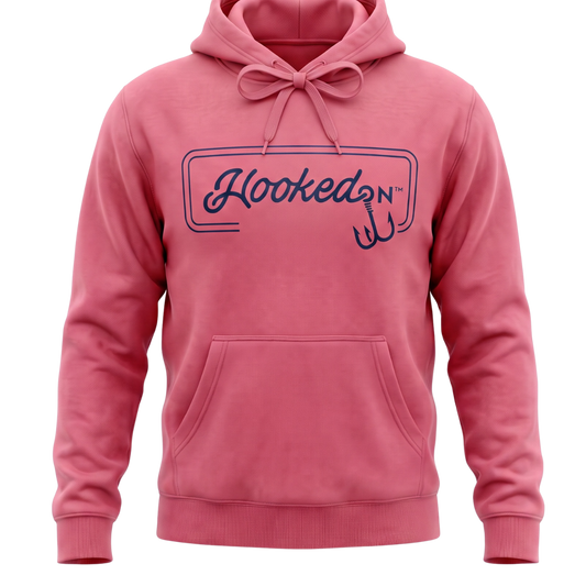 Hooked On Customizable Hoodie ACK Red with Navy