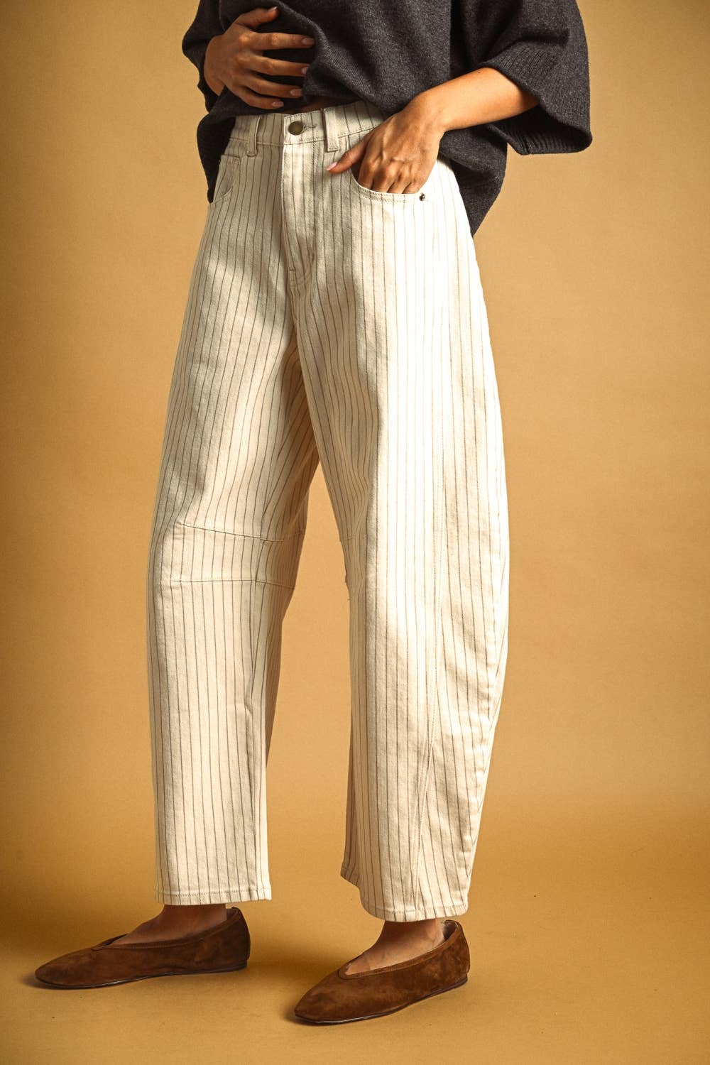 Pants / Pinstripe Barrel  / Cream