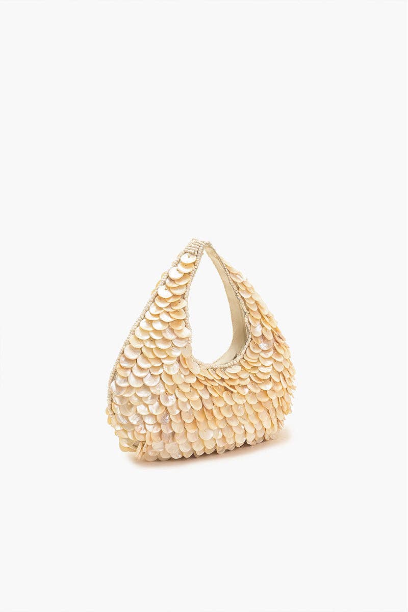 Beaded / Rainbow Shell Round Hand-Held Bag