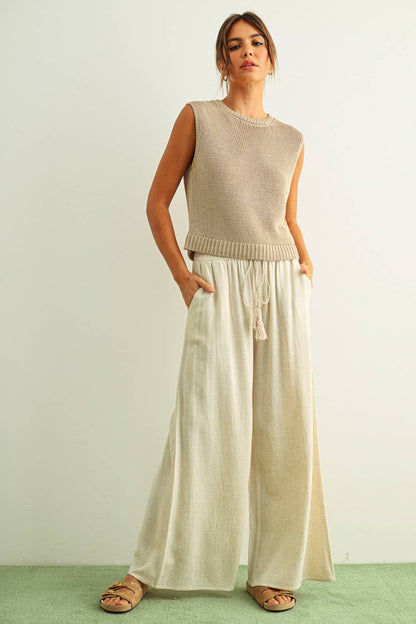 Tops / Sleeveless Knit / Stone