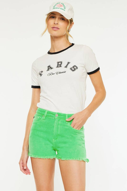 The Karyn High Rise Shorts / Neon Green