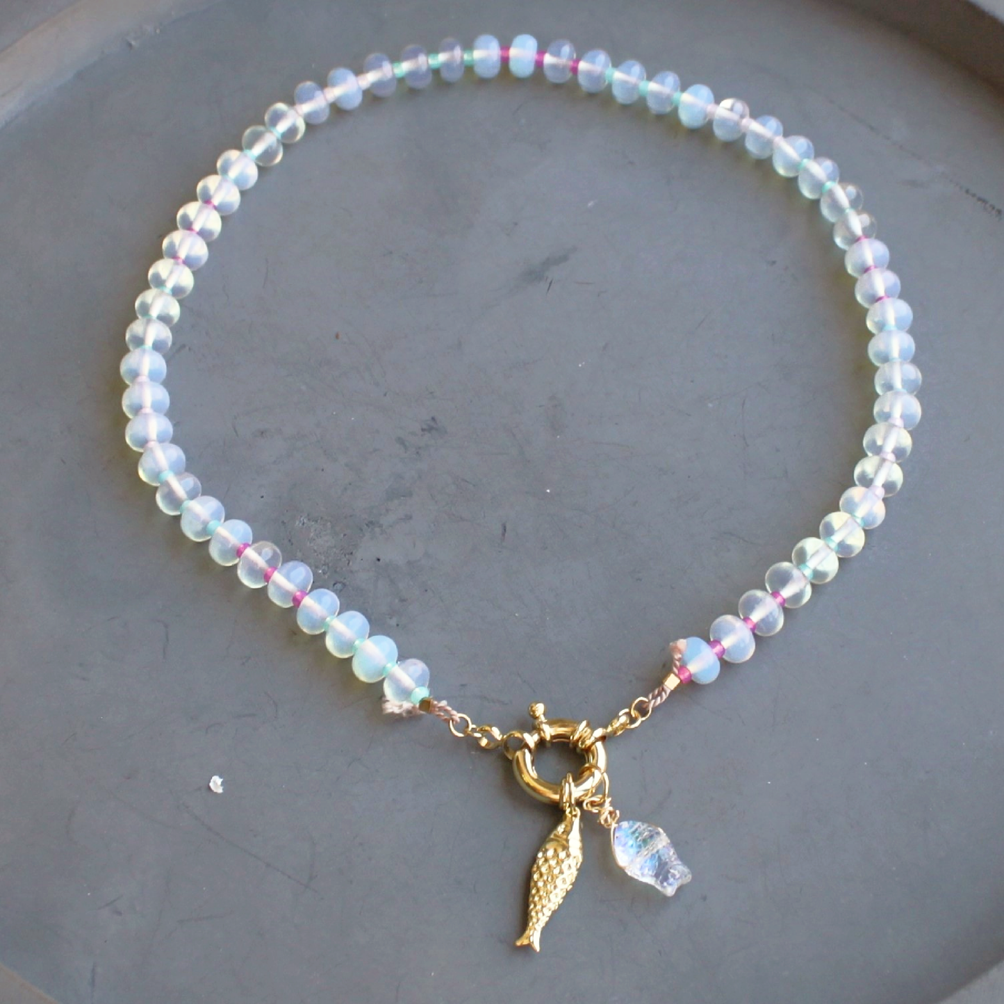 Necklace /  Mirage Stone Candy Fish Pendant
