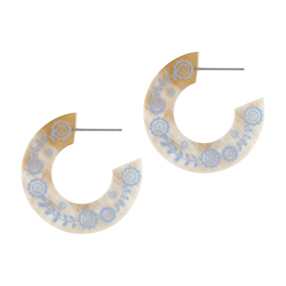 Earrings /  Botanical Wheel Hoops