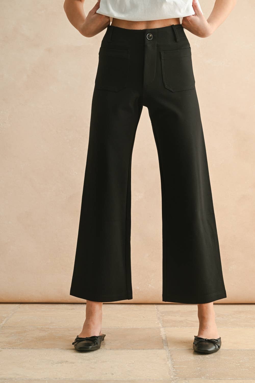 Pants / Ponte Crop Pants / Blk