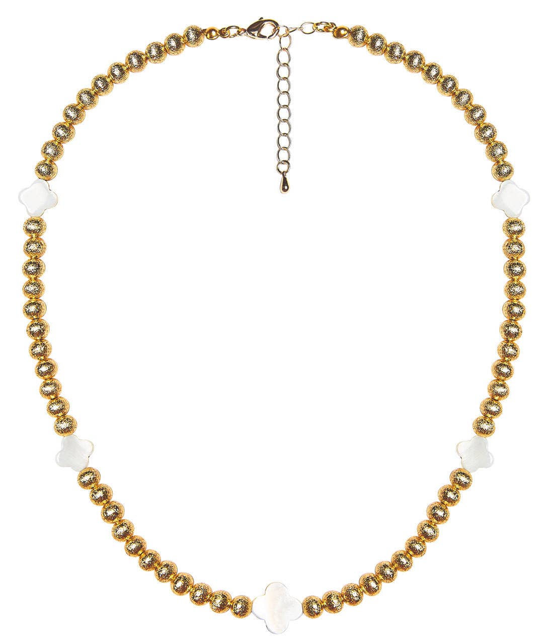 Necklace / Diana Single Beaded / Pearl Clover
