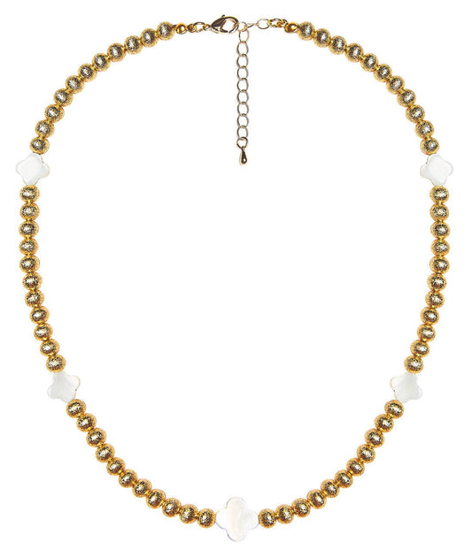 Necklace / Diana Single Beaded / Pearl Clover
