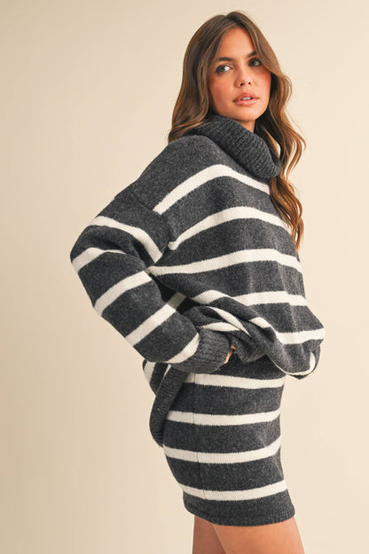 Sets / Oversized Knit Mini Set / Charcaol