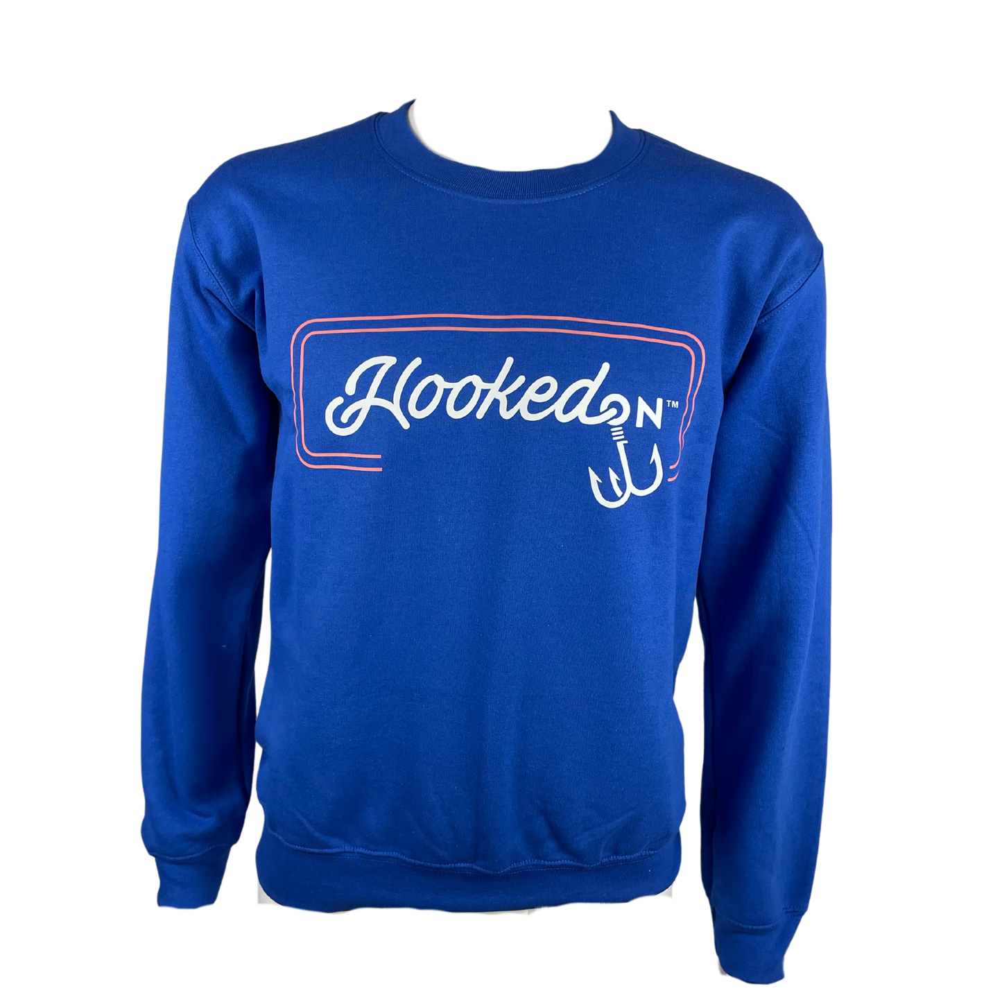 Hooked On Customizable Crewneck Royal with White/Red