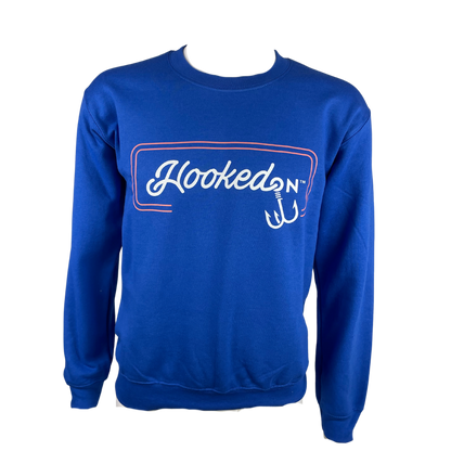Hooked On Customizable Crewneck Royal with White/Red