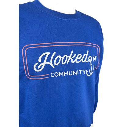Hooked On Customizable Crewneck Royal with White/Red