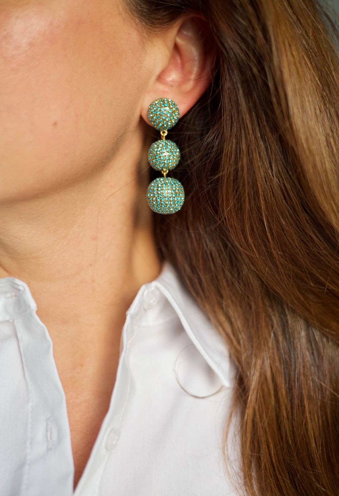 Earrings / Pave Triple Lantern  / Tiffany
