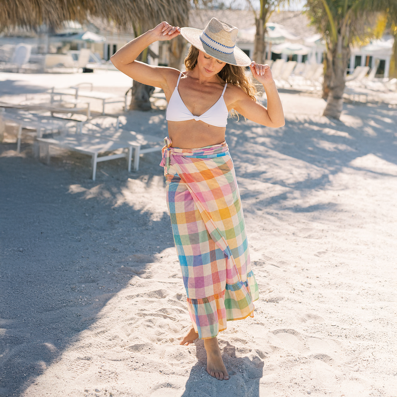 Sarong / Rainbow Plaid Vienna / One Size