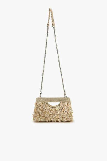 Handbag /  Rainbow Shell Beaded Cut Out Handle