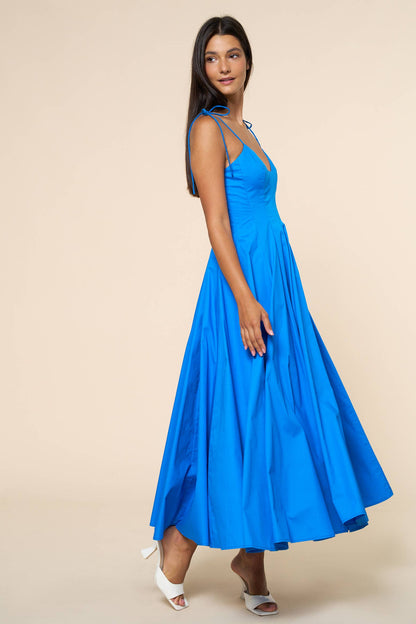 Dress / Tie Shoulder Maxi Dress / Blue