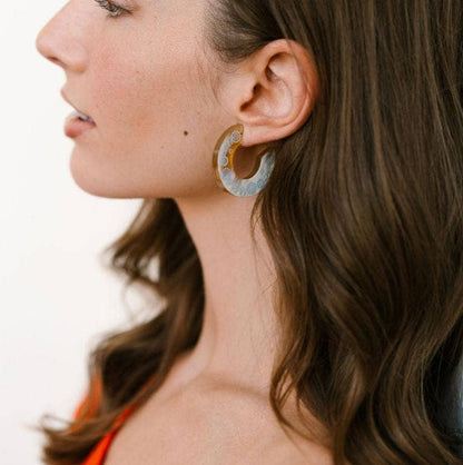 Earrings /  Botanical Wheel Hoops