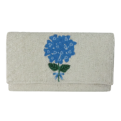 Beaded Blue Hydrangea Clutch
